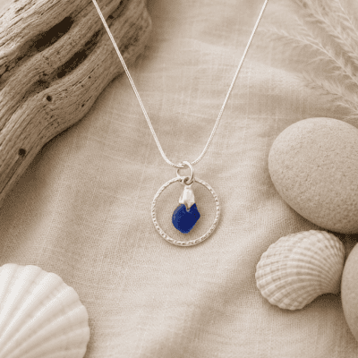 Ocean Halo Sea Glass Necklace