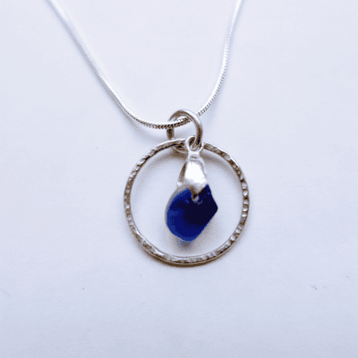 pendant blue sea glass